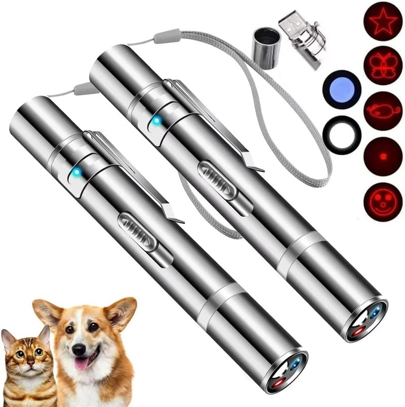 JAMHER Laser Pointer, Bird Toys for Indoor Birds, Bird Laser Pen Toy, Red Dot LED Light Pointer Interactive Toys for Indoor Birds, USB Charging, 5 Switchable Patterns - Image 1